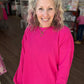 Waffle Pop Long Sleeve- Hot Pink