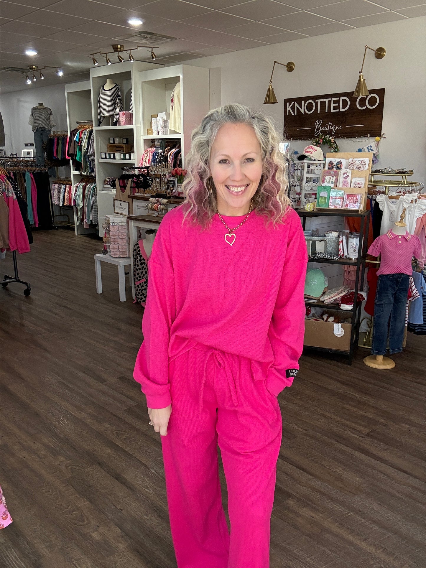 Waffle Pop Pants- Pink