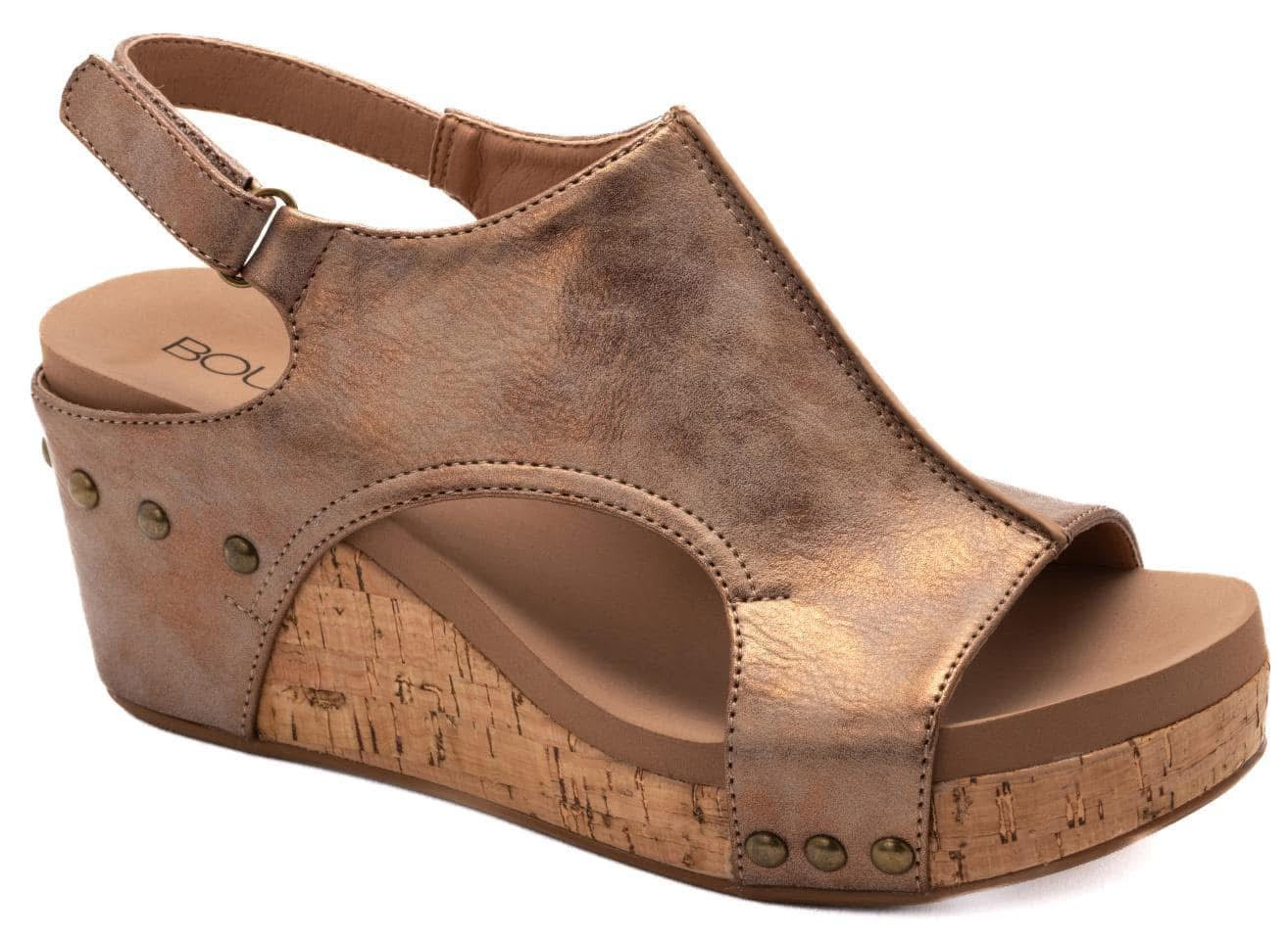 Carley Wedge- Bronzed Metallic