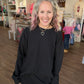 Waffle Pop Long Sleeve- Black