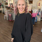 Waffle Pop Long Sleeve- Black