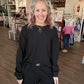 Waffle Pop Long Sleeve- Black