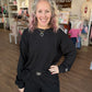 Waffle Pop Long Sleeve- Black