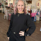 Waffle Pop Long Sleeve- Black