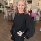Waffle Pop Long Sleeve- Black