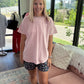 Joey Boyfriend Tee- Pink