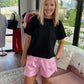 Sun & Fun Shorts- Pink Stripe