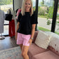 Sun & Fun Shorts- Pink Stripe