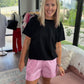 Sun & Fun Shorts- Pink Stripe