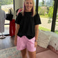 Sun & Fun Shorts- Pink Stripe
