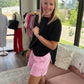 Sun & Fun Shorts- Pink Stripe