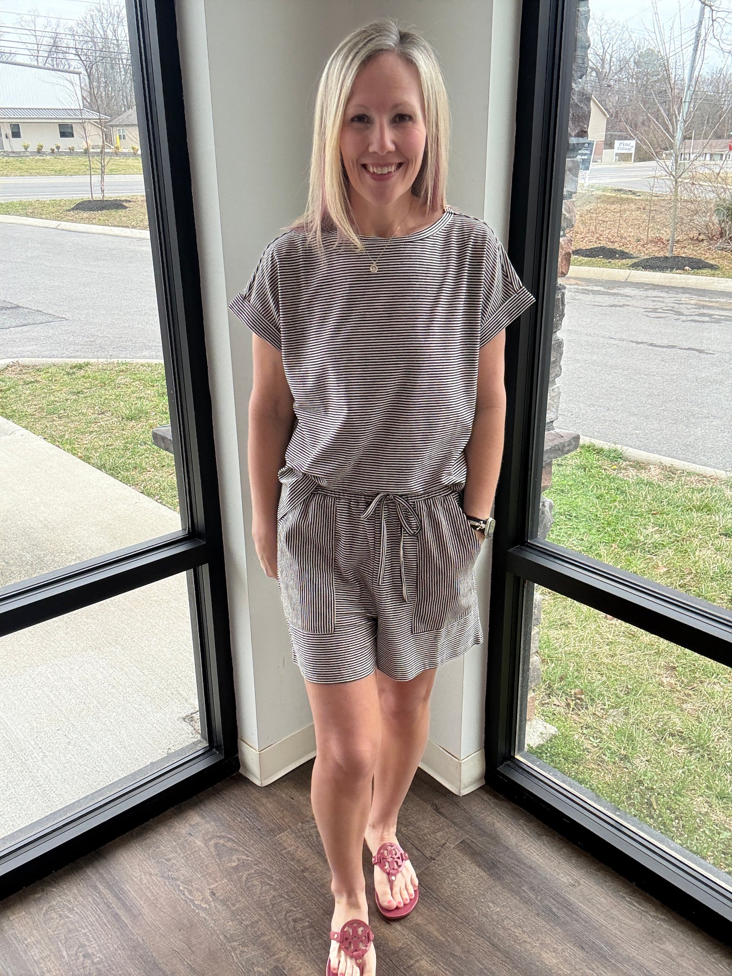 Laid Back Stripe Set- Black