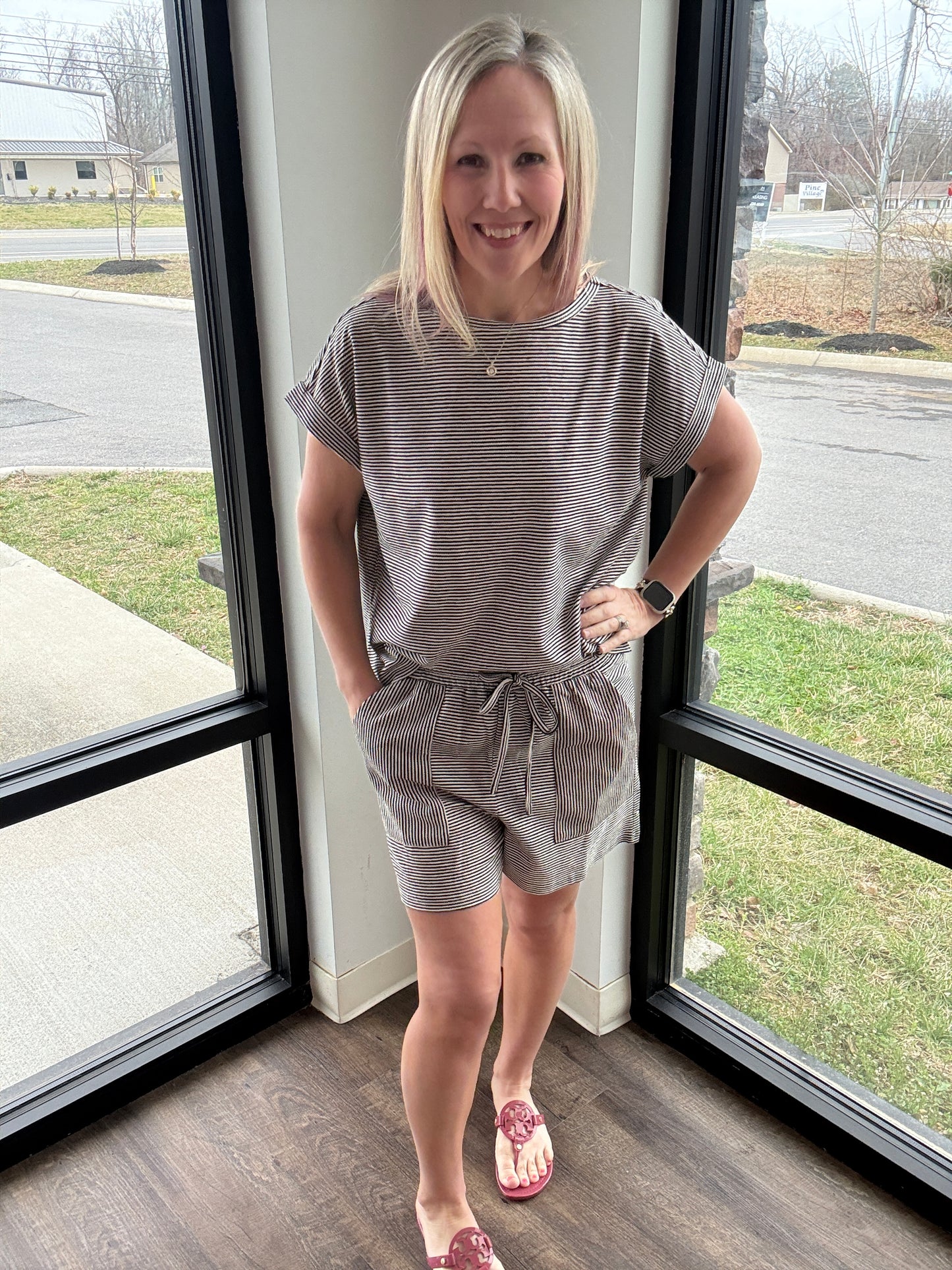 Laid Back Stripe Set- Black