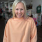 Spring Fling Mock Neck- Peach