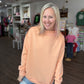 Spring Fling Mock Neck- Peach