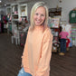 Spring Fling Mock Neck- Peach