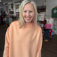 Spring Fling Mock Neck- Peach