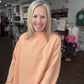 Spring Fling Mock Neck- Peach