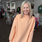 Spring Fling Mock Neck- Peach