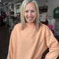 Spring Fling Mock Neck- Peach