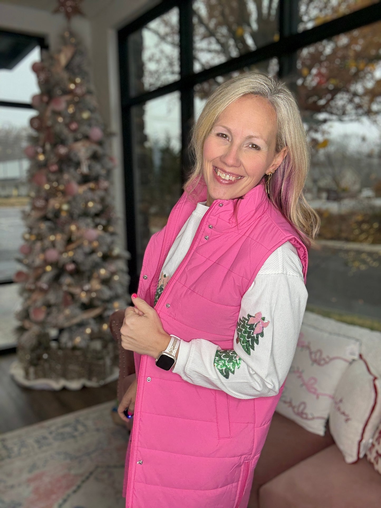 Summit Puffer Vest- Pink