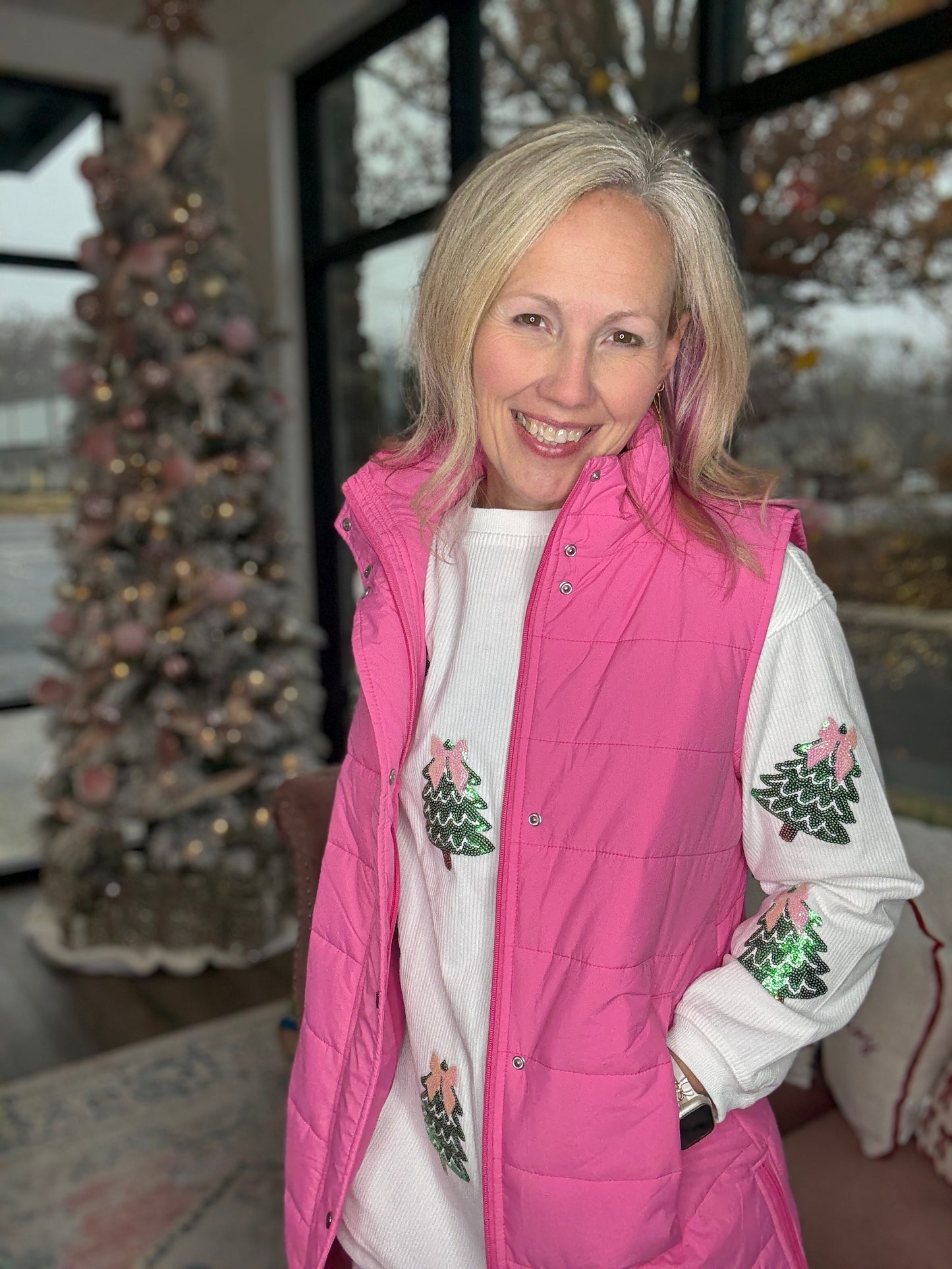 Summit Puffer Vest- Pink