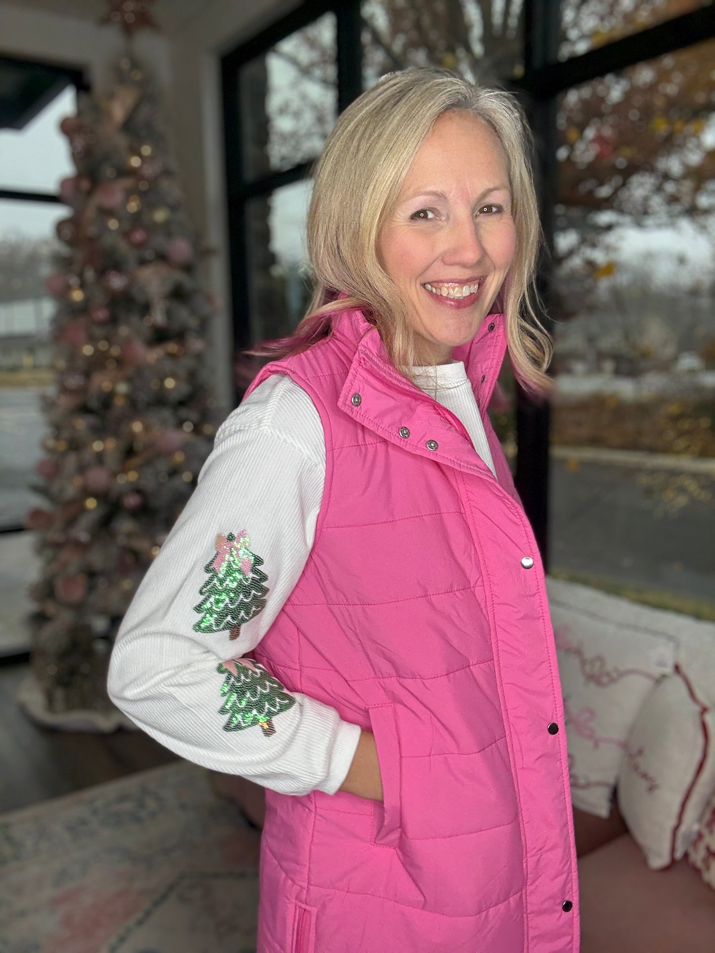 Summit Puffer Vest- Pink