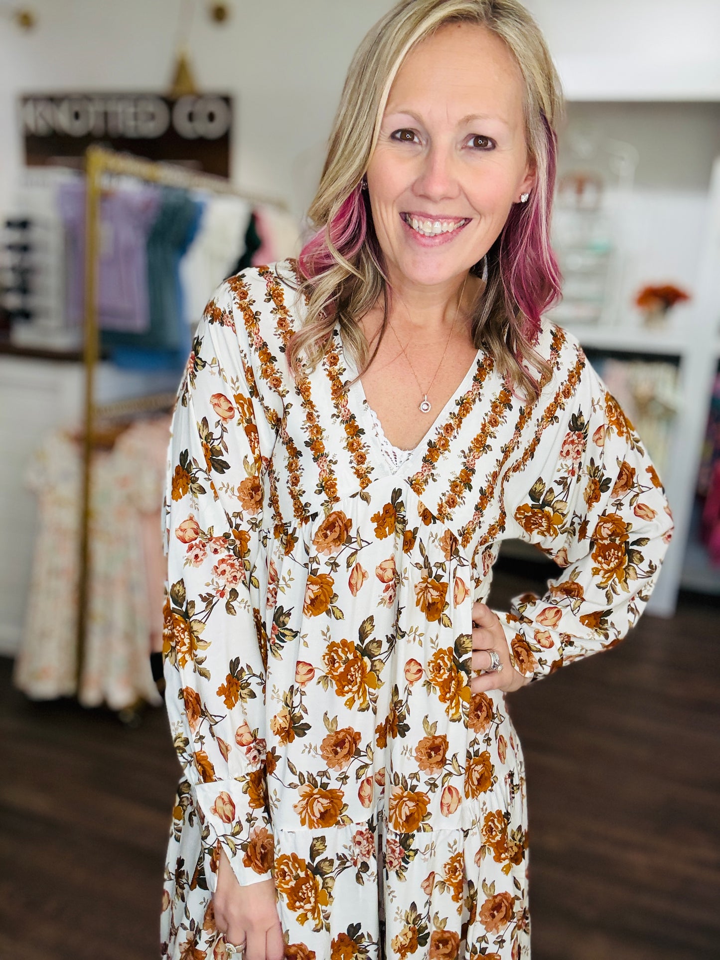 Leslie Fall Floral Dress (S/M)