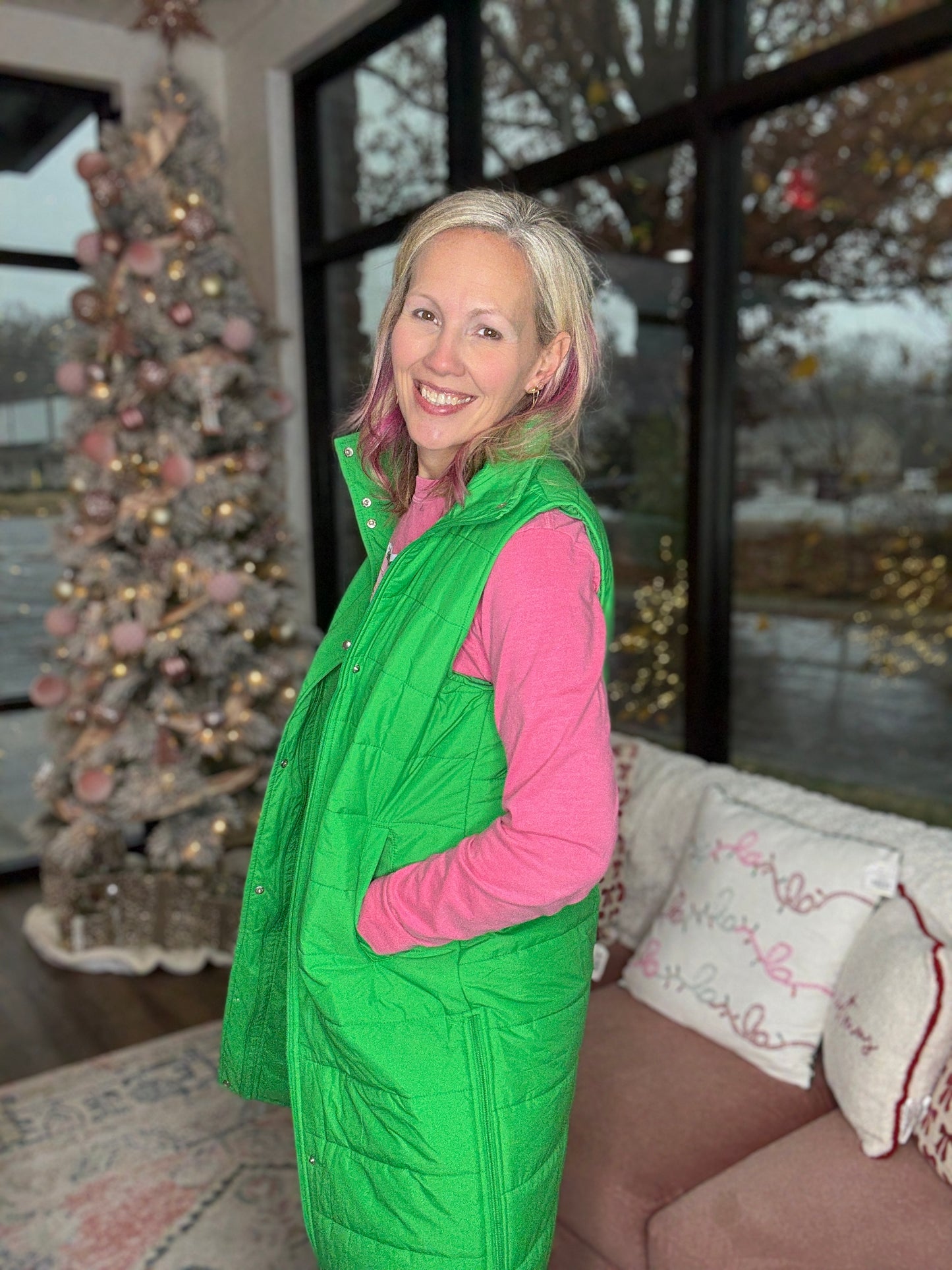 Summit Puffer Vest- Green