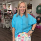 Sutton Button Up Top- Blue