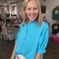 Sutton Button Up Top- Blue