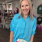 Sutton Button Up Top- Blue