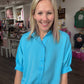 Sutton Button Up Top- Blue