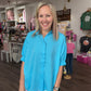 Sutton Button Up Top- Blue