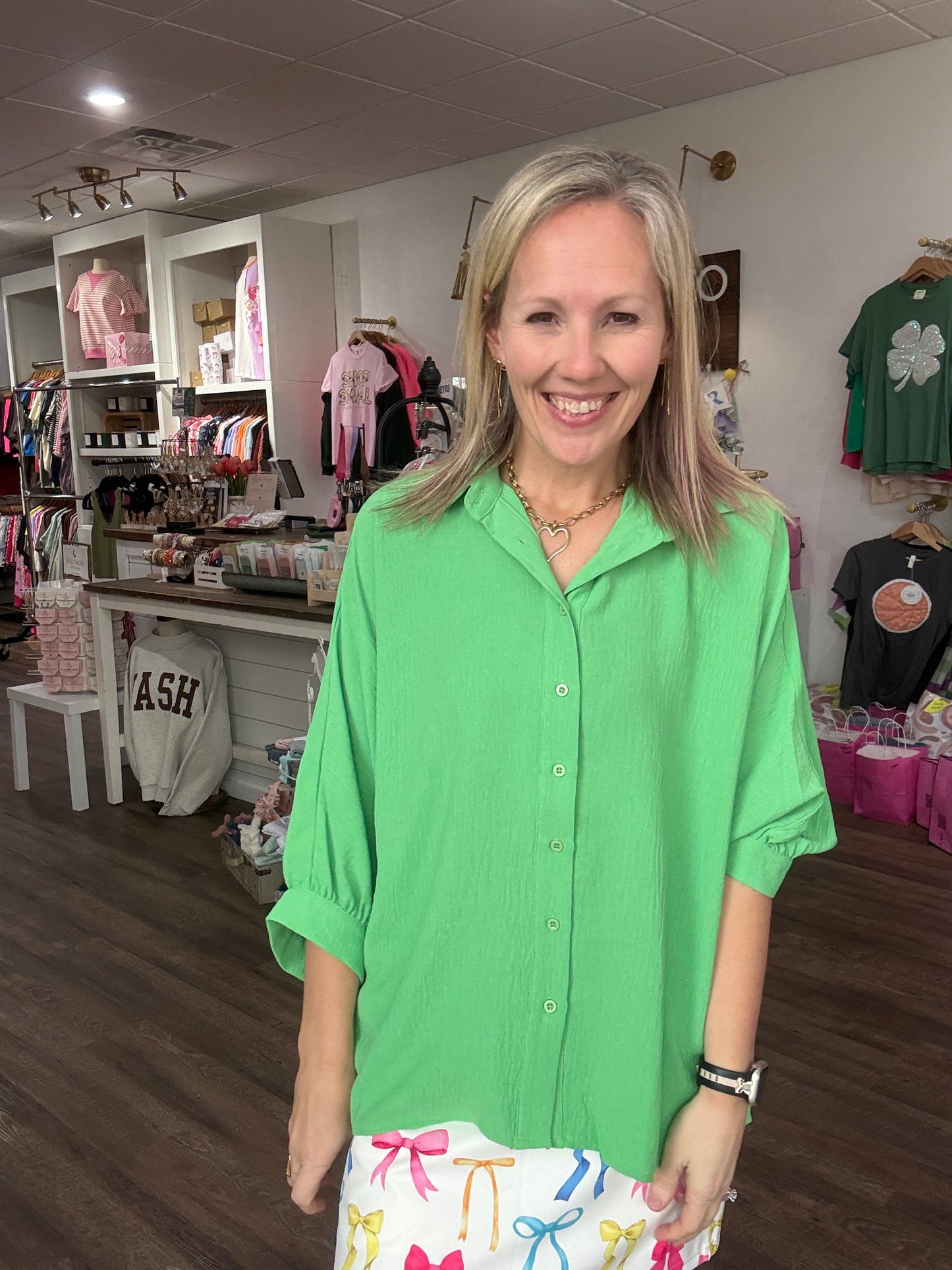 Sloane Button Up- Green