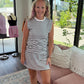 Coastal Stripes Skort Set- Charcoal