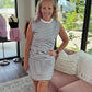Coastal Stripes Skort Set- Charcoal