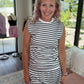 Coastal Stripes Skort Set- Charcoal