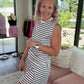 Coastal Stripes Skort Set- Charcoal