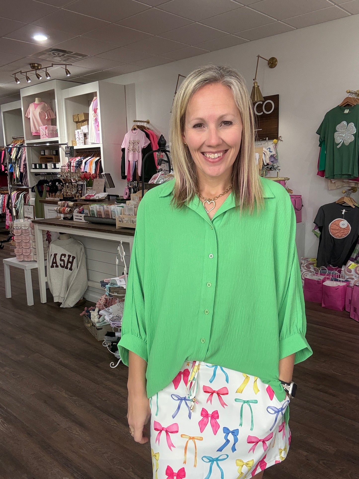 Sloane Button Up- Green