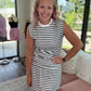 Coastal Stripes Skort Set- Charcoal