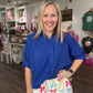 Sutton Button Up Top-Royal