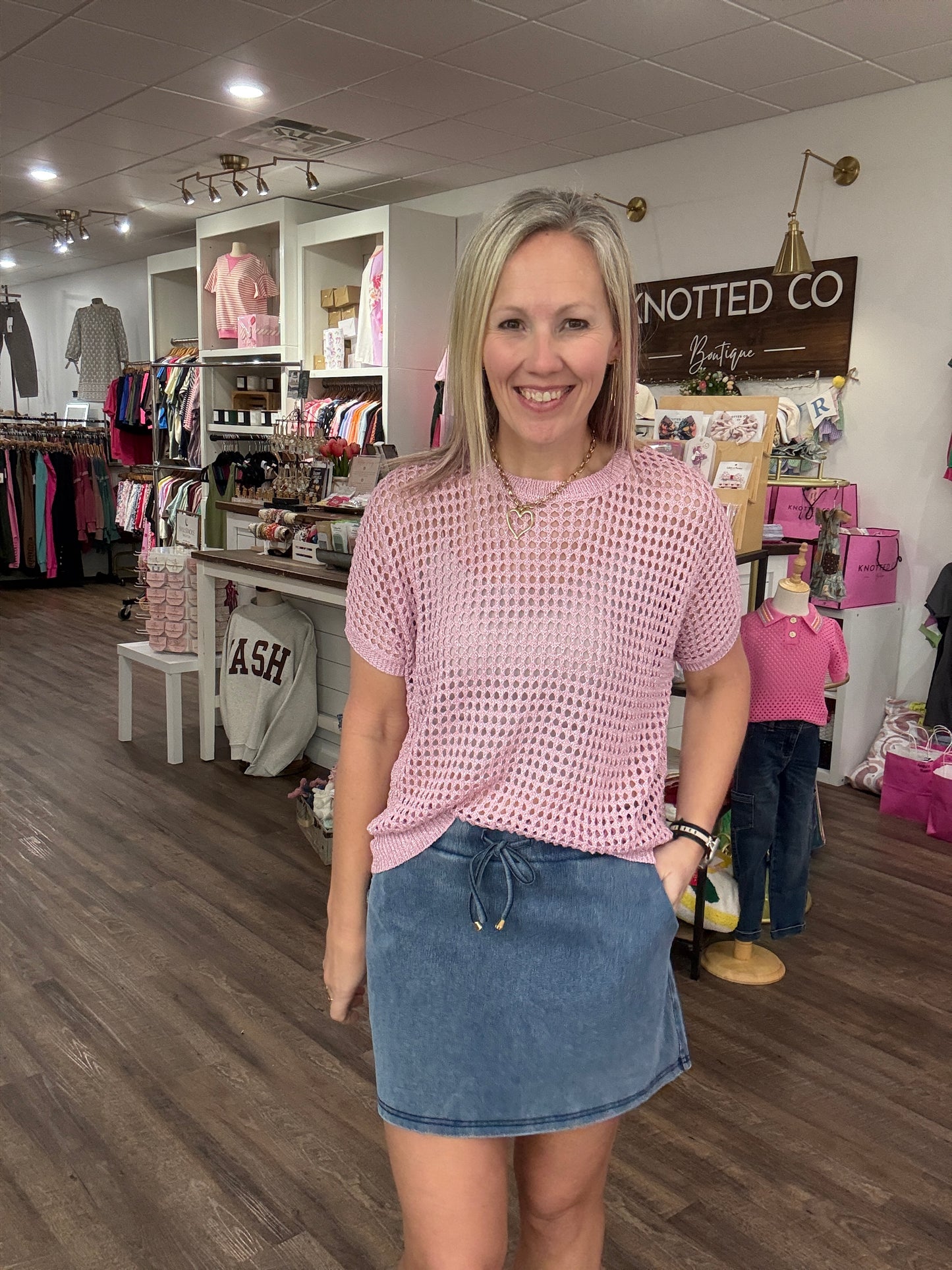 Denim Stretch Skort- Light