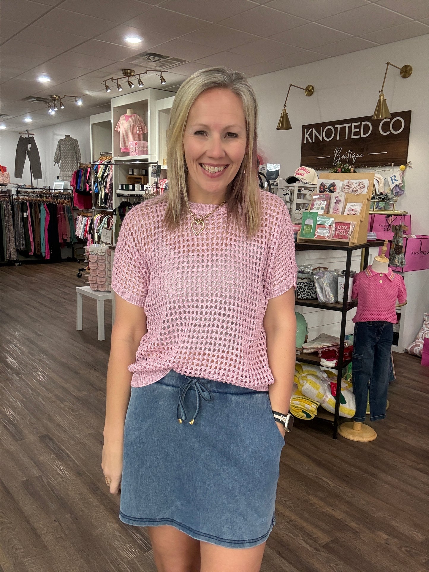 Denim Stretch Skort- Light