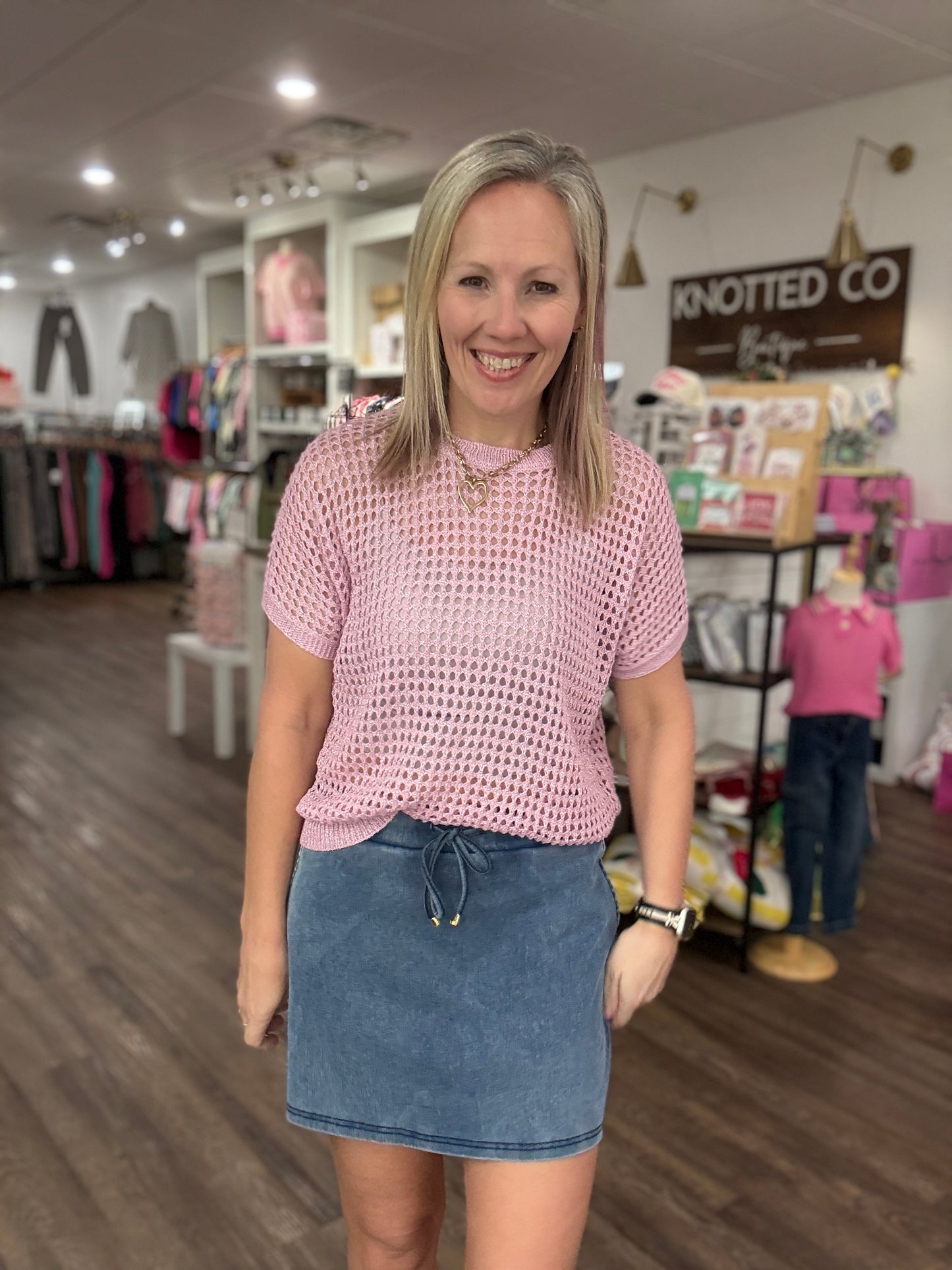 Denim Stretch Skort- Light