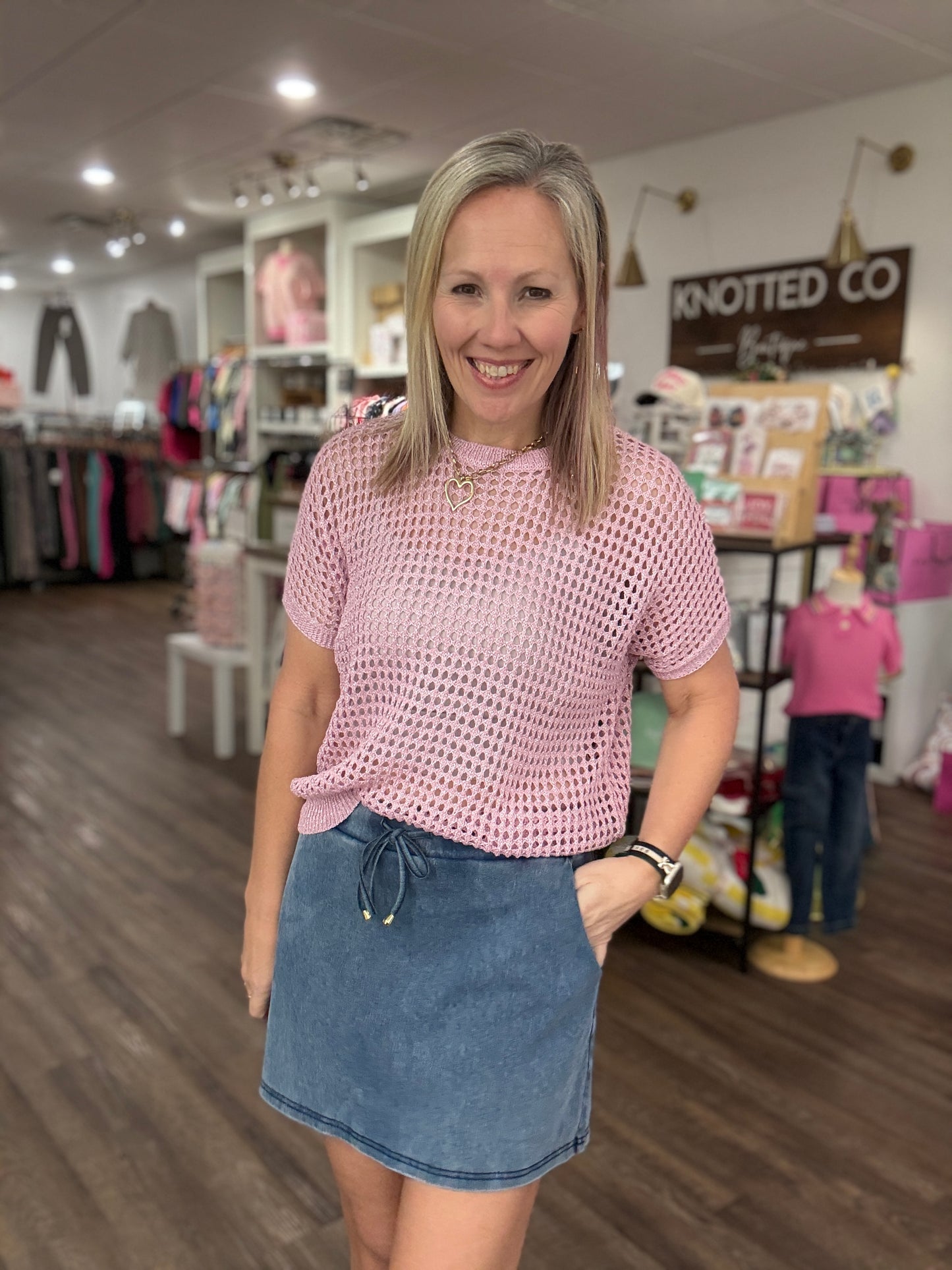 Denim Stretch Skort- Light