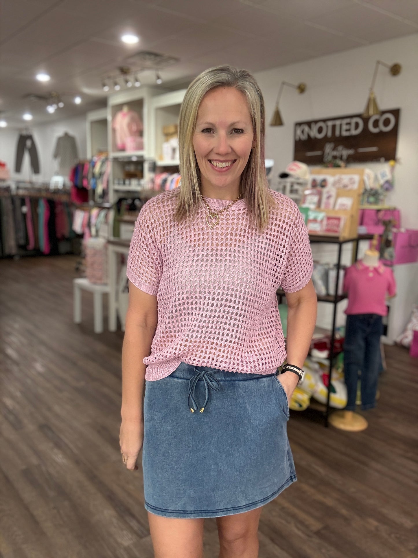 Denim Stretch Skort- Light