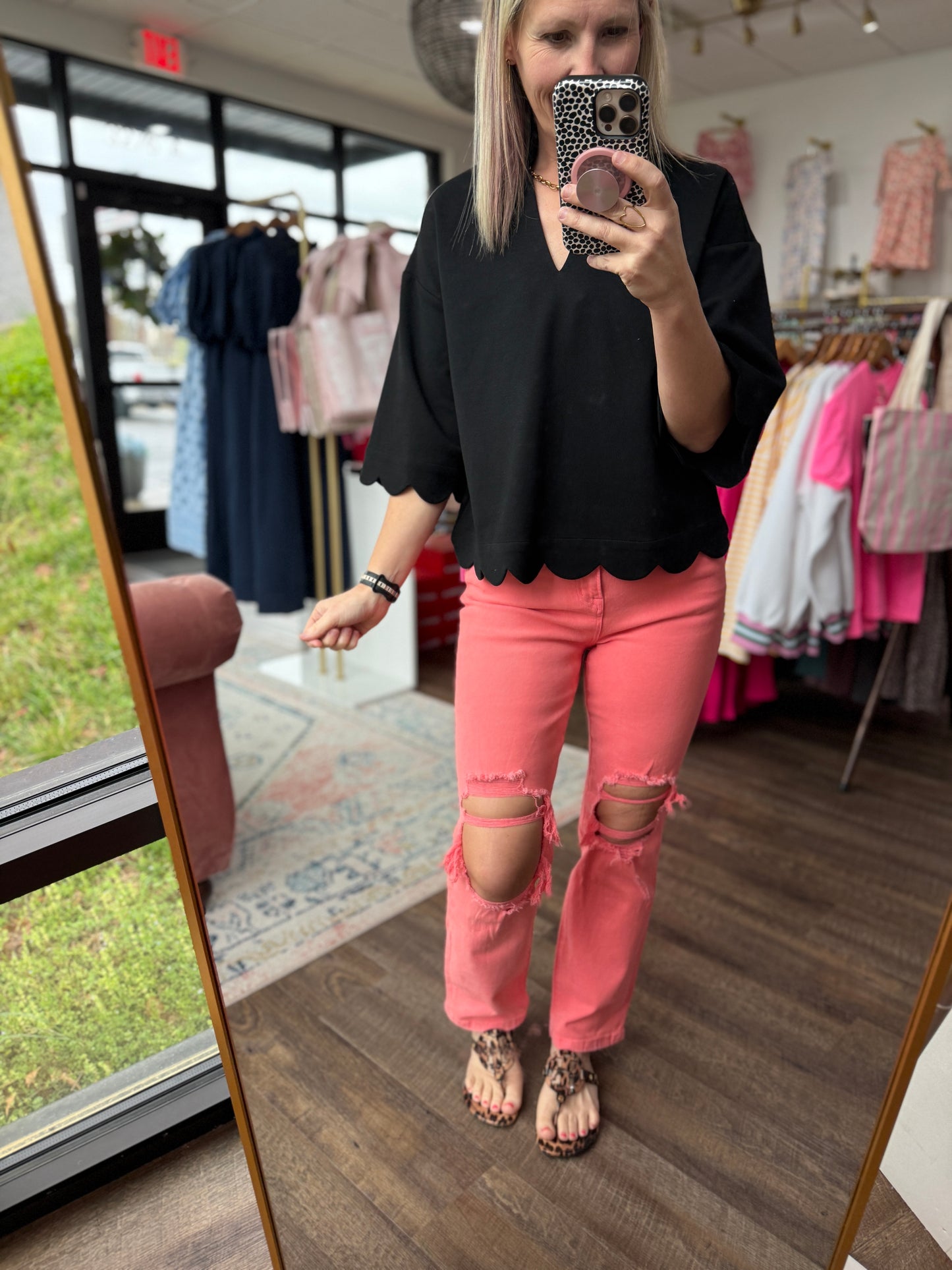 Coral Crush Dad Jean