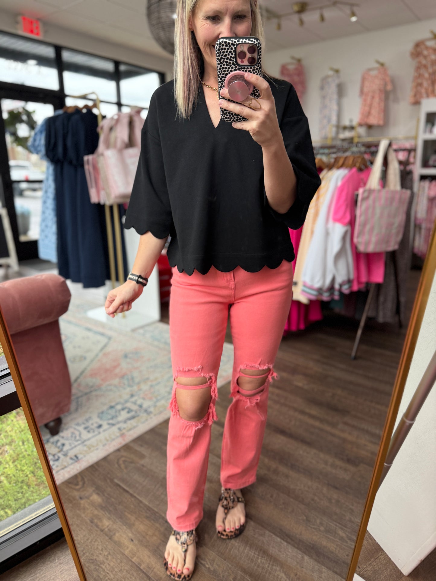 Coral Crush Dad Jean