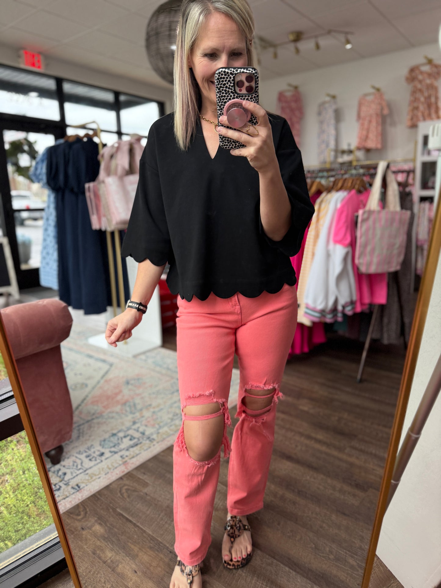 Coral Crush Dad Jean